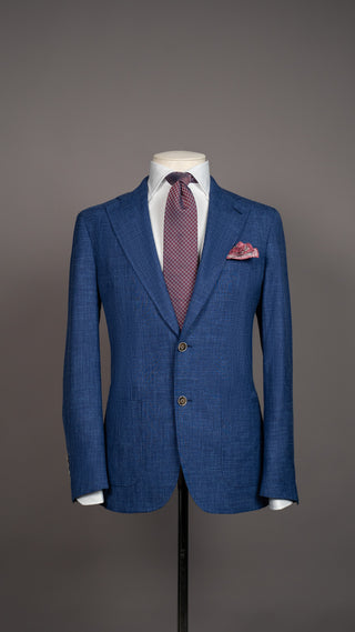 Azure Italian Wool, Silk and Linen Suit