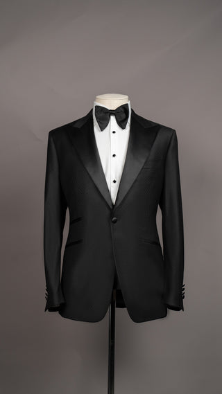 Black Jacquard Peak Dinner Suit