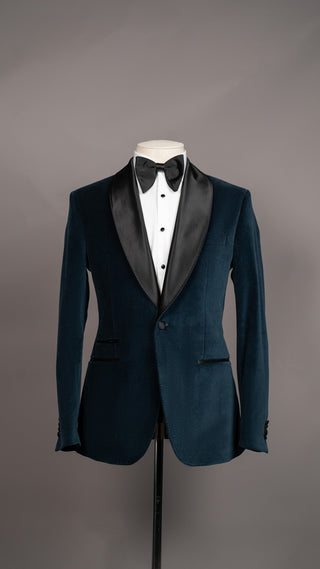 Teal Velvet Tuxedo Jacket